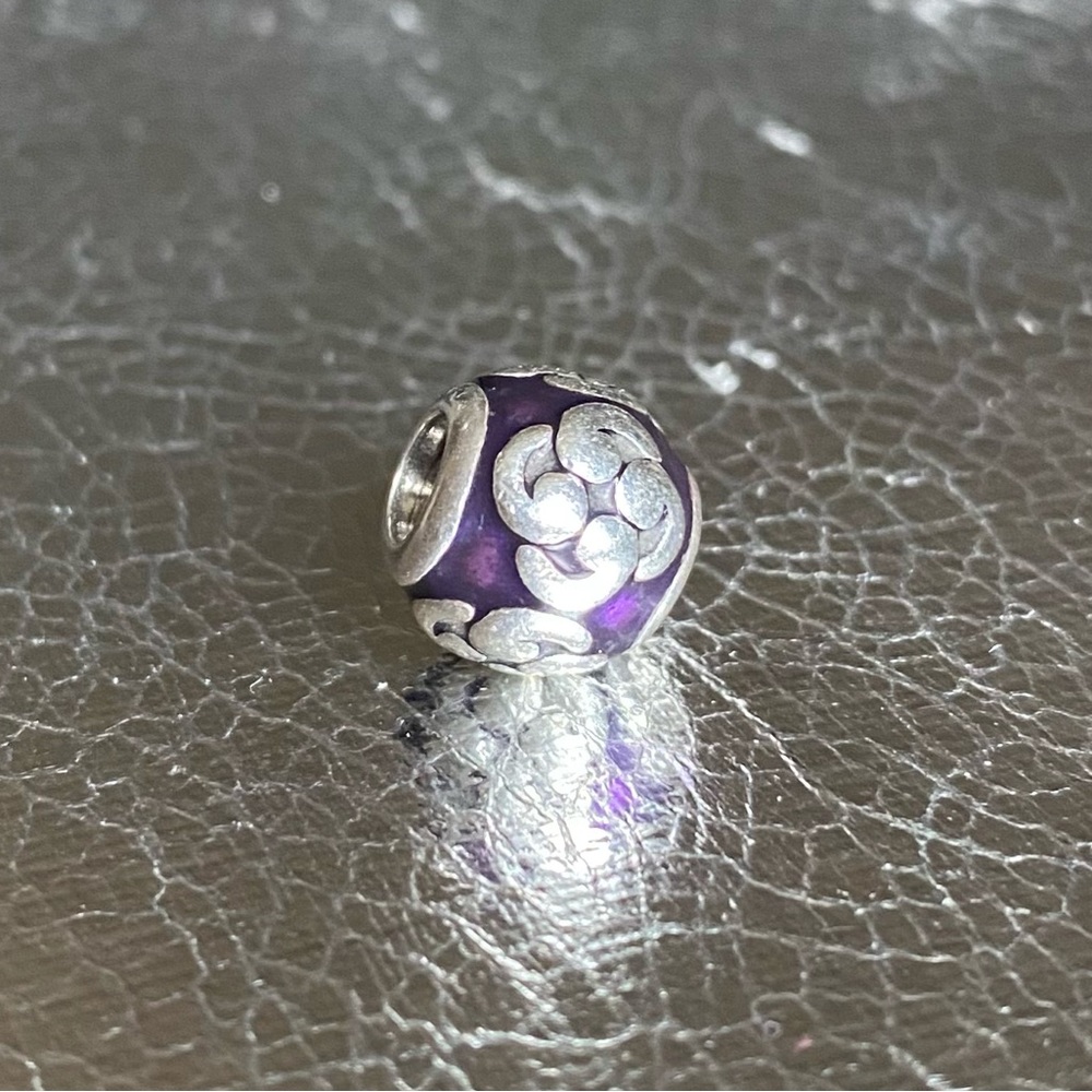 Pandora Purple “Zen” Sterling Silver Charm